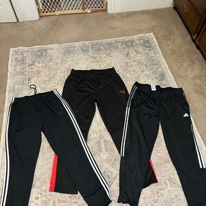 adidas Black Men's Track Joggers with White Stripes